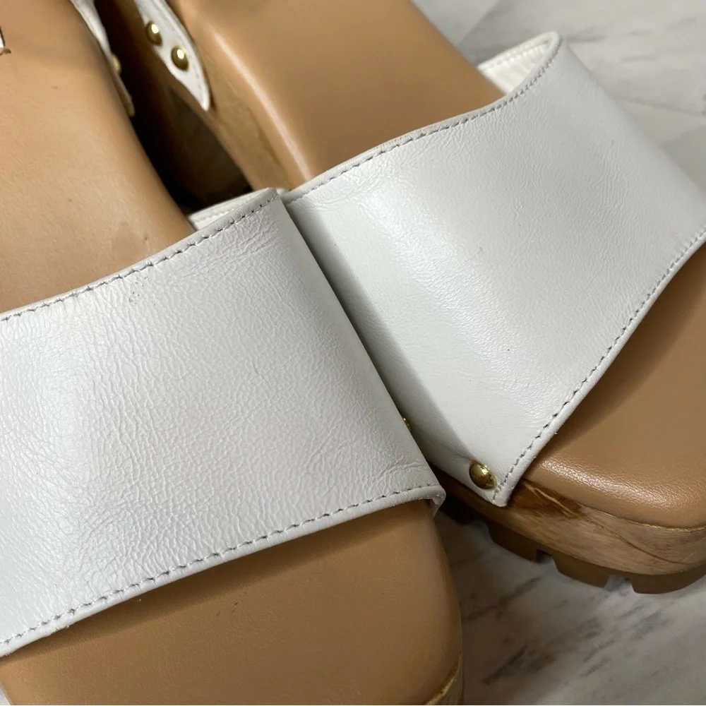 New! Steve Madden Ocala White Leather Platform Sandal 9.5 M